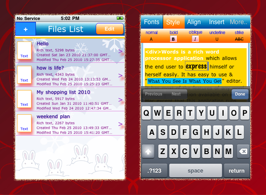 divWords application image